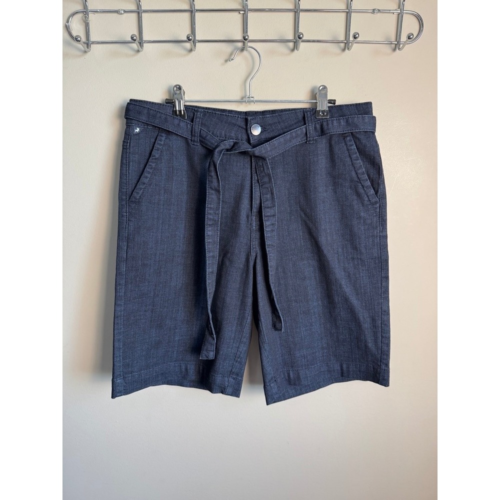 Lois Womens Navy Erika Bermuda Shorts 30 Stretch Casual Summer Classic Chic Tie
